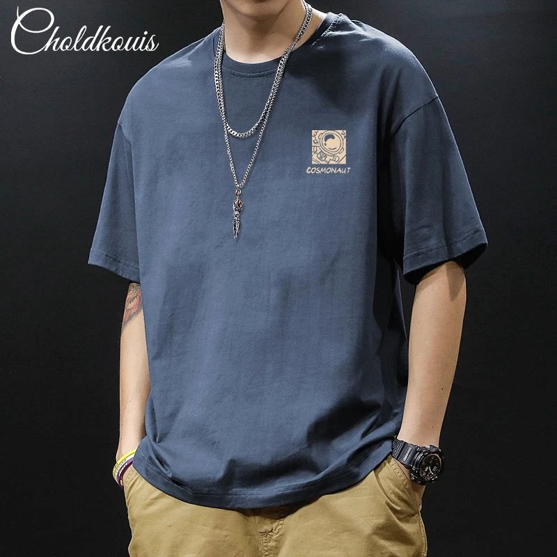 Foreign Trade Blue T-Shirt in Casual Streetwear Style Review: A $5.97 Drop-Shoulder Cotton Tee